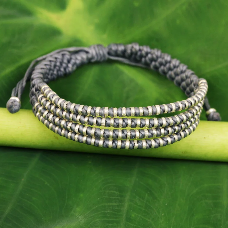 Buy More, Save More On Stunning Jewelry Pieces Misty Chiang Mai Quartet Macrame Bracelet with Silver in Misty Light Grey Buy More, Save More On Stunning Jewelry Pieces Misty Chiang Mai Quartet Macrame Bracelet with Silver in Misty Light Grey