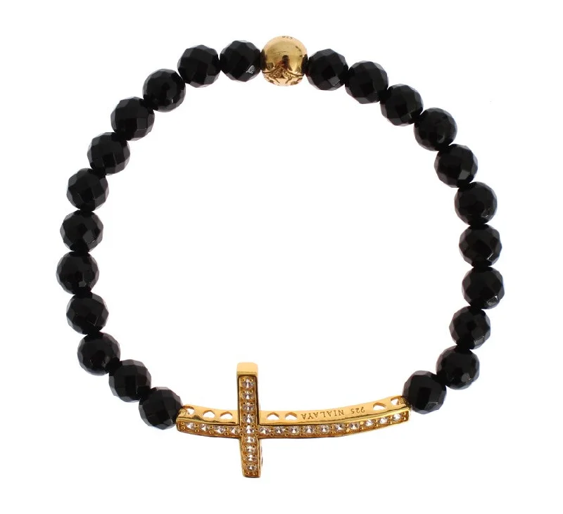 Shop Fine Jewelry With Exclusive Savings Nialaya Plated Sterling Bracelet with CZ Diamond Women's Cross Shop Fine Jewelry With Exclusive Savings Nialaya Plated Sterling Bracelet with CZ Diamond Women's Cross