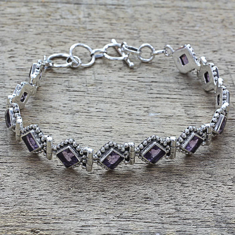 Last Chance To Shop High-End Jewelry At Markdown Prices Purple Voyage Amethyst Sterling Silver Tennis Style Bracelet from India Last Chance To Shop High-End Jewelry At Markdown Prices Purple Voyage Amethyst Sterling Silver Tennis Style Bracelet from India