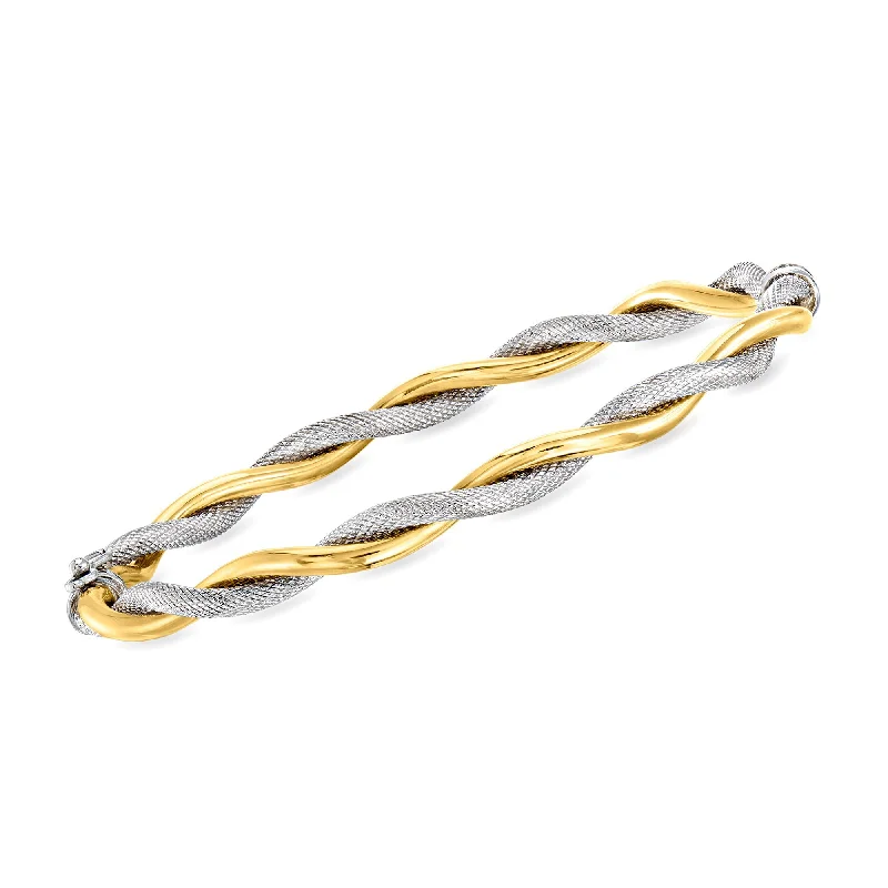 Elegant Designs, Unbeatable Discounts – Shop Jewelry Now Ross-Simons Italian 14kt 2-Tone Gold Twisted Bangle Bracelet Elegant Designs, Unbeatable Discounts – Shop Jewelry Now Ross-Simons Italian 14kt 2-Tone Gold Twisted Bangle Bracelet