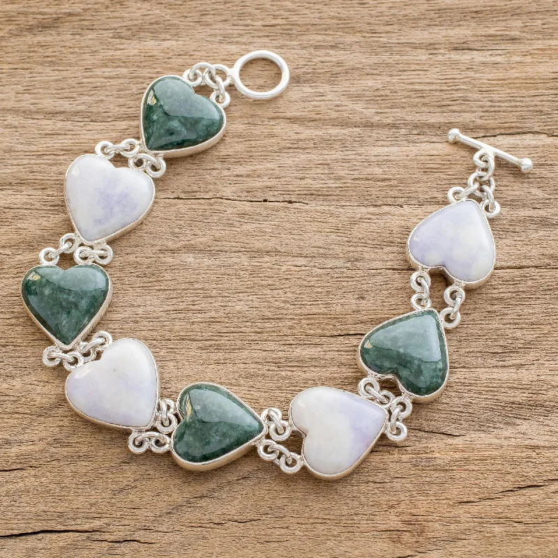 Discover Unique Jewelry With Special Limited-Time Offers Soul Mates Handcrafted Heart Shaped Sterling Silver Link Jade Bracelet Discover Unique Jewelry With Special Limited-Time Offers Soul Mates Handcrafted Heart Shaped Sterling Silver Link Jade Bracelet
