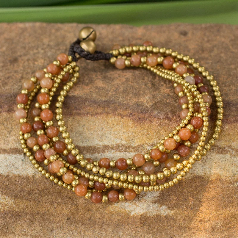 Luxury Handcrafted Jewelry For Elegant Looks Sunrise Joy Brass Beaded Quartz Bracelet Luxury Handcrafted Jewelry For Elegant Looks Sunrise Joy Brass Beaded Quartz Bracelet