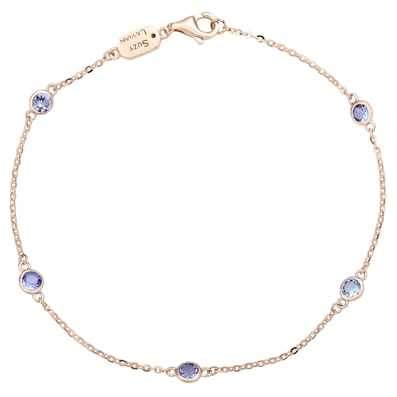 Elegant Jewelry, Exclusive Prices – Shop Now Suzy Levian 14K Rose Gold .85 CTTW Tanzanite Station Bracelet Elegant Jewelry, Exclusive Prices – Shop Now Suzy Levian 14K Rose Gold .85 CTTW Tanzanite Station Bracelet