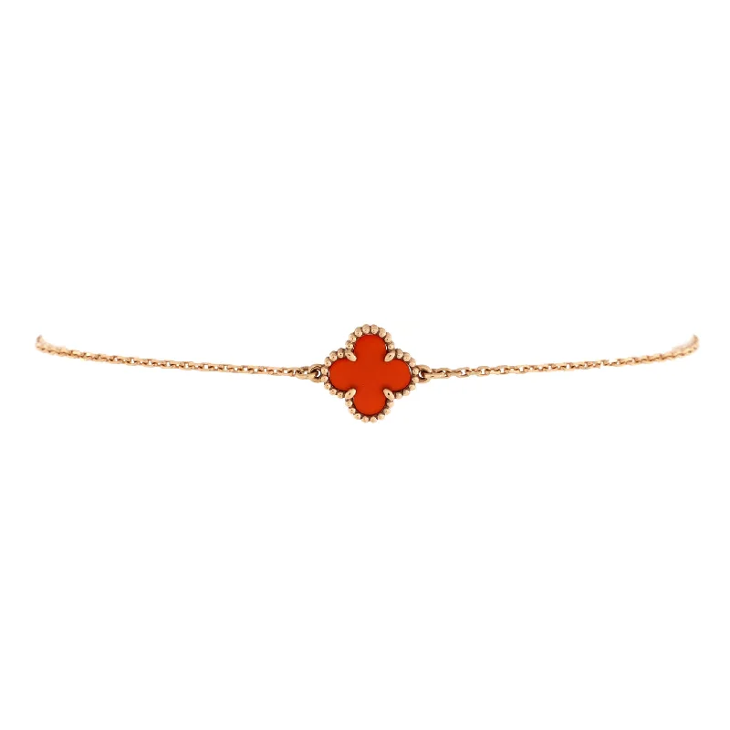 Affordable Glamour – Premium Jewelry For Less Sweet Alhambra Bracelet 18K Rose Gold and Carnelian Affordable Glamour – Premium Jewelry For Less Sweet Alhambra Bracelet 18K Rose Gold and Carnelian
