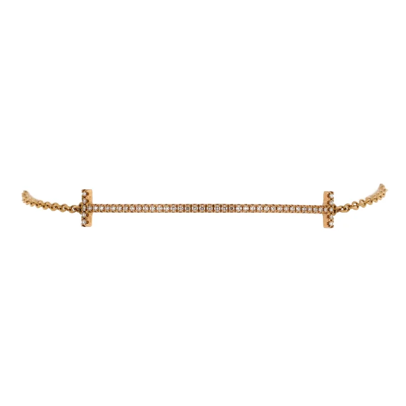Handmade Pearl Jewelry For Timeless Elegance T Smile Chain Bracelet 18K Rose Gold with Diamonds Medium Handmade Pearl Jewelry For Timeless Elegance T Smile Chain Bracelet 18K Rose Gold with Diamonds Medium