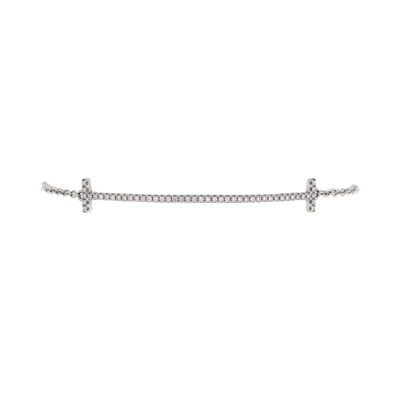 Limited-Time Offer On Premium Jewelry Collections T Smile Chain Bracelet 18K White Gold with Diamonds Medium Limited-Time Offer On Premium Jewelry Collections T Smile Chain Bracelet 18K White Gold with Diamonds Medium