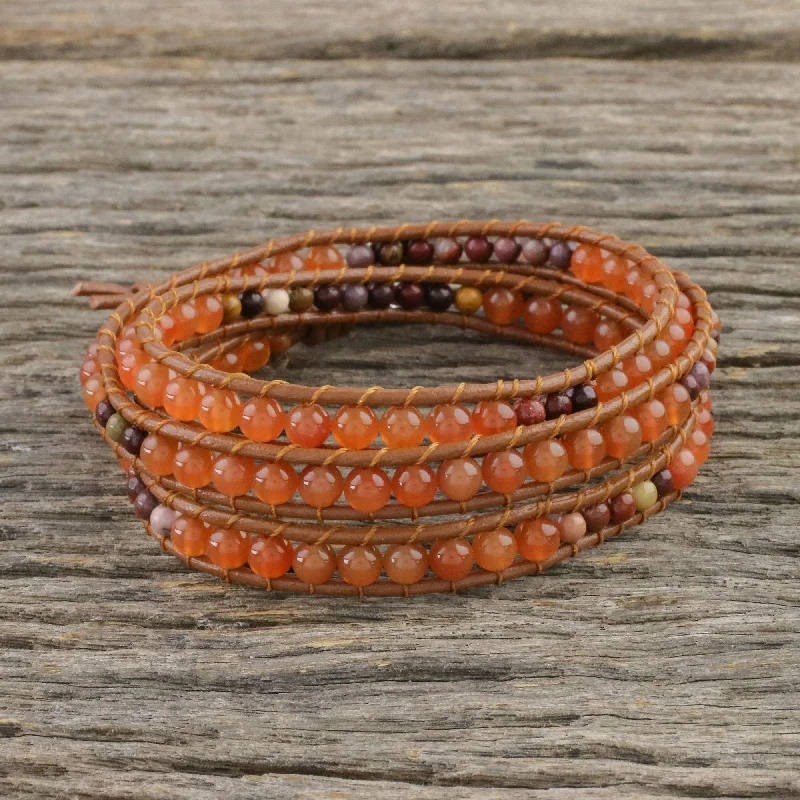 Breathtaking Jewelry At Limited-Time Savings Terra Firma Swirl Carnelian and Jasper Beaded Leather Cord Wrap Bracelet Breathtaking Jewelry At Limited-Time Savings Terra Firma Swirl Carnelian and Jasper Beaded Leather Cord Wrap Bracelet