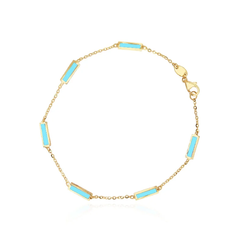 Fashion-Forward Jewelry At Incredible Prices Turquoise Bar Chain Bracelet