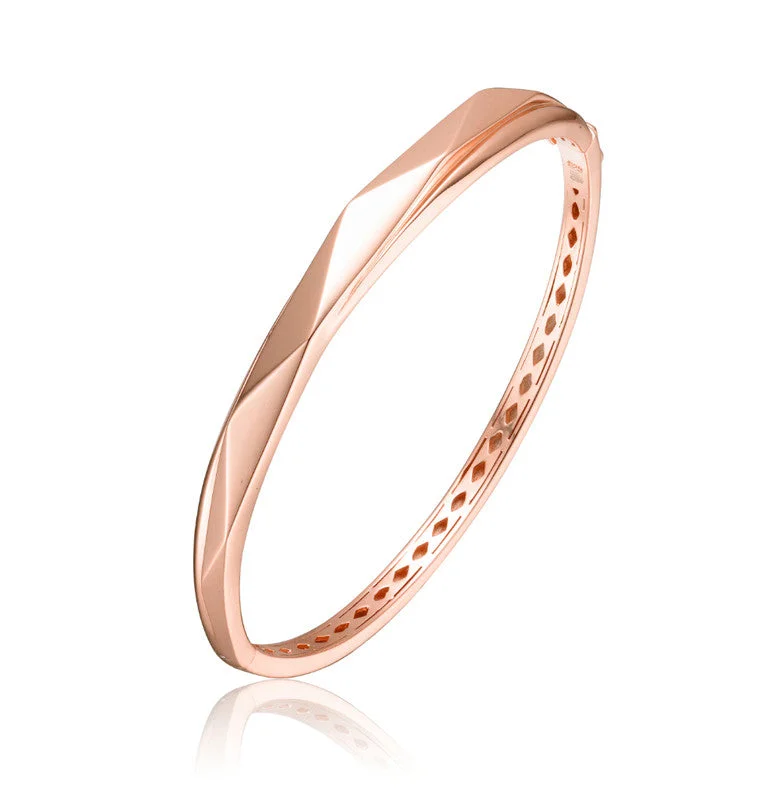 Luxury Jewelry At Unbeatable Discounts Vintage Sterling Silver 18k Rose Gold Plated Bangle Bracelet