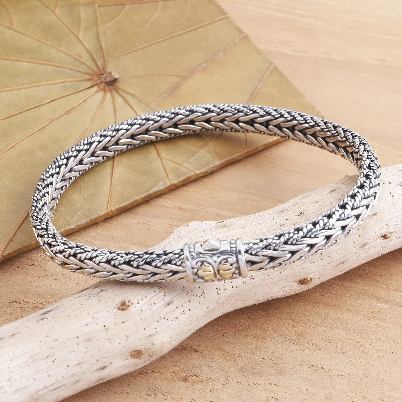 Fine Jewelry, Limited-Time Offers Available Well Known Handmade Sterling Silver and Gold Accented Braided Bracelet Fine Jewelry, Limited-Time Offers Available Well Known Handmade Sterling Silver and Gold Accented Braided Bracelet