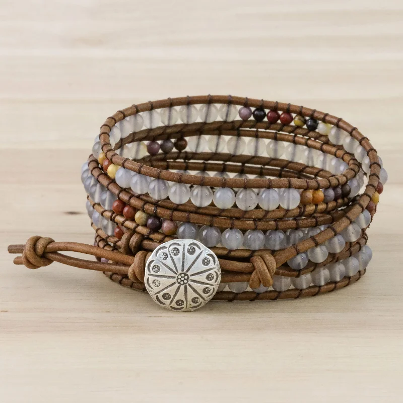Shop Signature Jewelry Styles At Exclusive Prices Winter Walk Chalcedony and Jasper Beaded Wrap Bracelet from Thailand Shop Signature Jewelry Styles At Exclusive Prices Winter Walk Chalcedony and Jasper Beaded Wrap Bracelet from Thailand