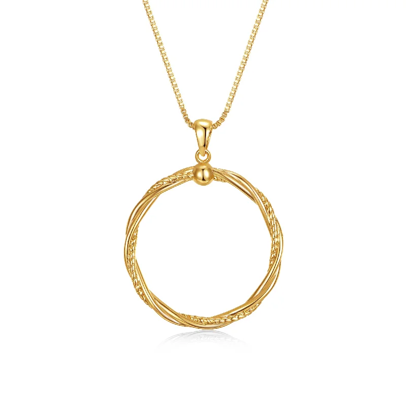 Limited-Stock Jewelry Clearance – Grab Your Favorites Now 14k Yellow Gold Plated Twisted Rope Eternity Wreath Halo Box Chain Necklace Limited-Stock Jewelry Clearance – Grab Your Favorites Now 14k Yellow Gold Plated Twisted Rope Eternity Wreath Halo Box Chain Necklace