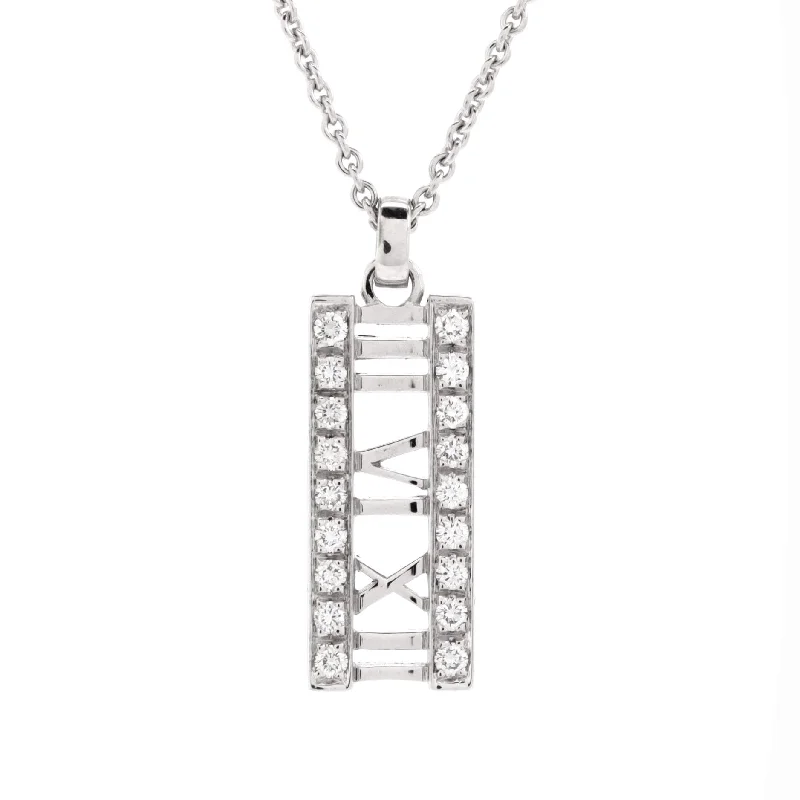 Timeless Elegance At Unbelievable Discounts Atlas Open Bar Pendant Necklace 18K White Gold with Diamonds Timeless Elegance At Unbelievable Discounts Atlas Open Bar Pendant Necklace 18K White Gold with Diamonds