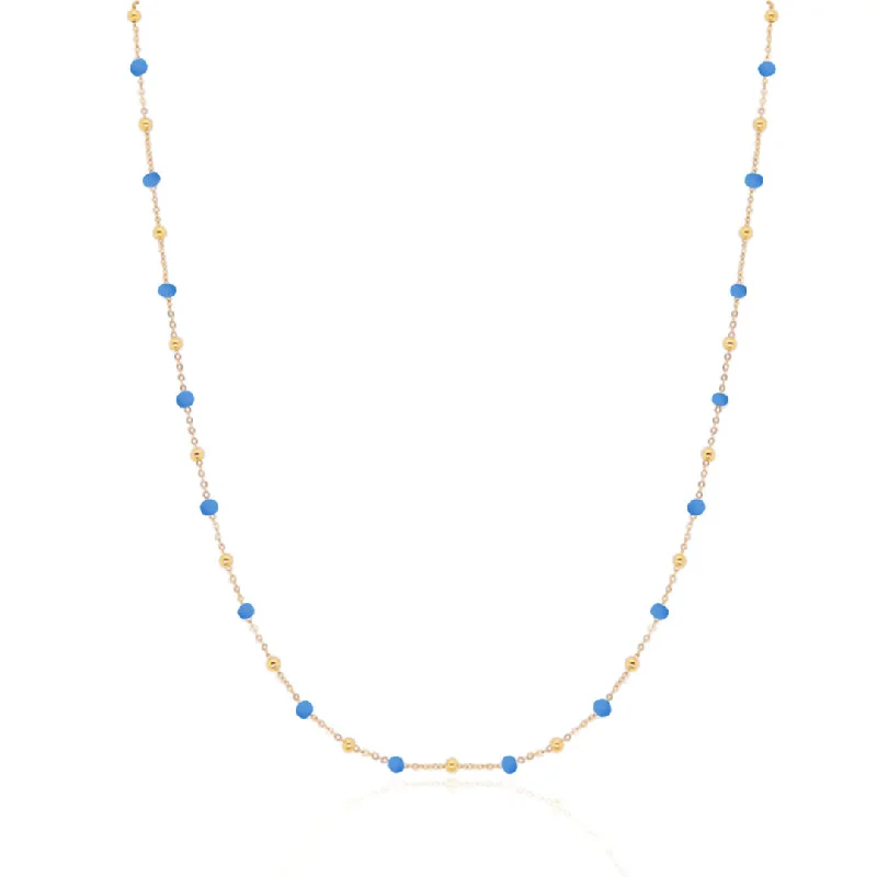Fashion-Forward Jewelry At Incredible Prices Blue Enamel Bead Chain Necklace