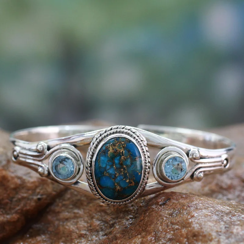 Get The Best Deals On Timeless Jewelry Pieces Blue Heavens Topaz & Turquoise Cuff Bracelet Get The Best Deals On Timeless Jewelry Pieces Blue Heavens Topaz & Turquoise Cuff Bracelet