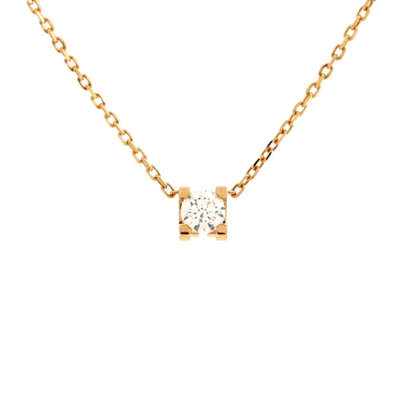 Get The Jewelry You Love At A Price You Love C de Cartier Necklace 18K Rose Gold and Diamond 0.10-0.19CT Get The Jewelry You Love At A Price You Love C de Cartier Necklace 18K Rose Gold and Diamond 0.10-0.19CT