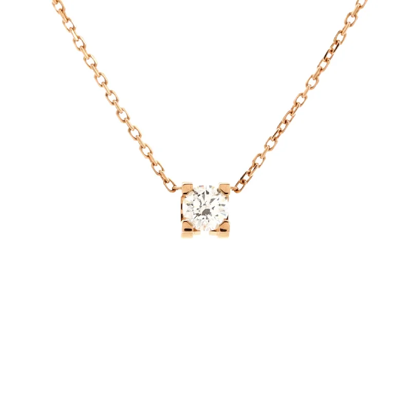 Get Your Favorite Jewelry At The Best Price C de Cartier Necklace 18K Rose Gold and Diamond 0.20-0.29CT Get Your Favorite Jewelry At The Best Price C de Cartier Necklace 18K Rose Gold and Diamond 0.20-0.29CT