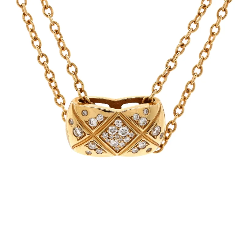 Shop Signature Jewelry Styles At Exclusive Prices Coco Crush Double Chain Pendant Necklace 18K Beige Gold and Diamonds Shop Signature Jewelry Styles At Exclusive Prices Coco Crush Double Chain Pendant Necklace 18K Beige Gold and Diamonds