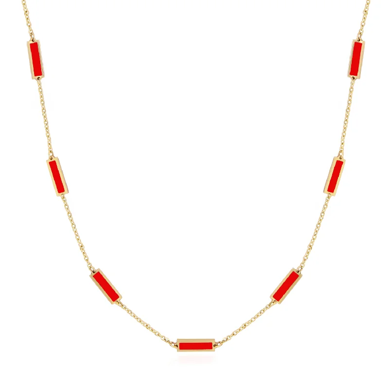 Unmissable Deals On Handmade Jewelry Collections Coral Bar Chain Necklace
