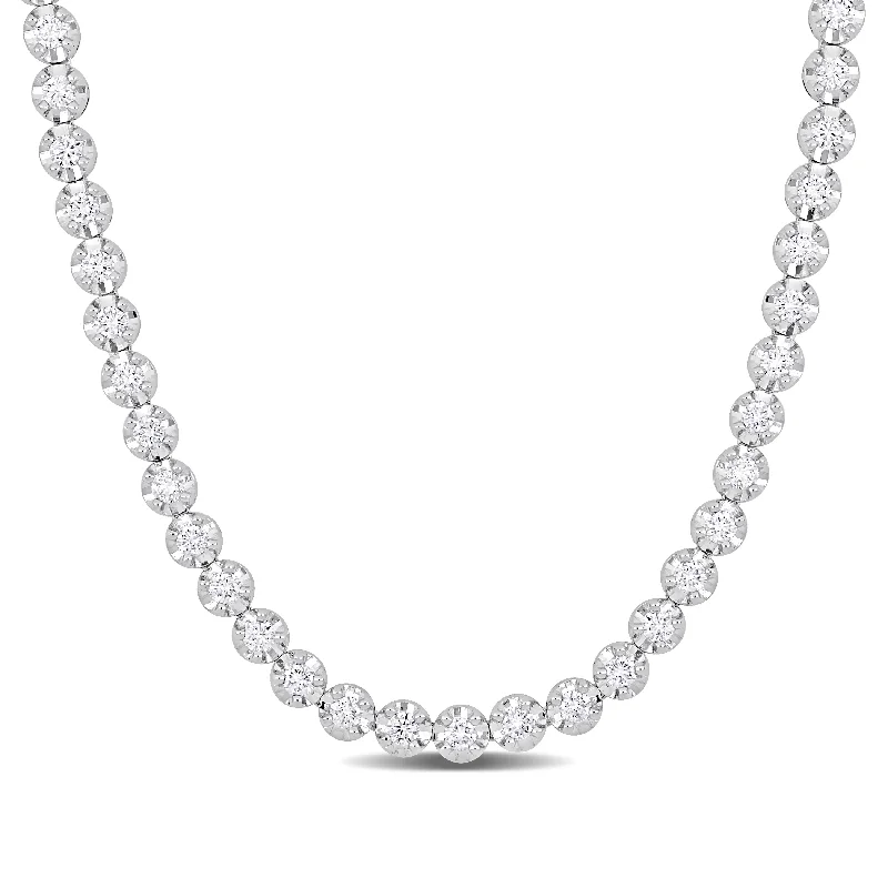 Shop Dazzling Jewelry At The Best Prices Created Forever 10 4/5ct TW Lab-Grown Diamond Tennis Necklace 14k White Gold-17 in Shop Dazzling Jewelry At The Best Prices Created Forever 10 4/5ct TW Lab-Grown Diamond Tennis Necklace 14k White Gold-17 in
