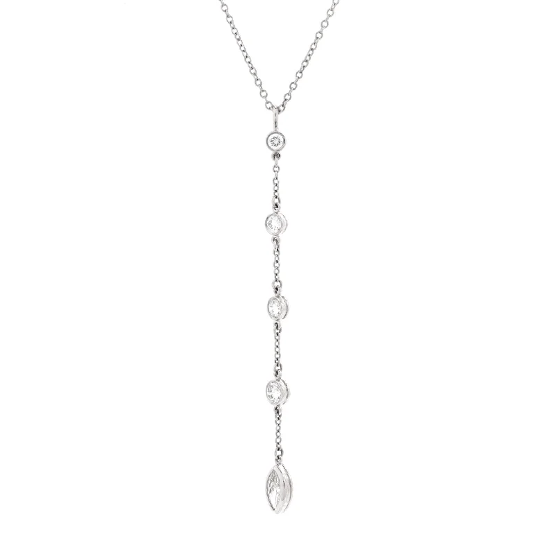 Last Chance To Grab Your Favorite Jewelry At A Discount Elsa Peretti Diamonds By The Yard Lariat Necklace Platinum with 5 Diamonds 0.60CT Last Chance To Grab Your Favorite Jewelry At A Discount Elsa Peretti Diamonds By The Yard Lariat Necklace Platinum with 5 Diamonds 0.60CT