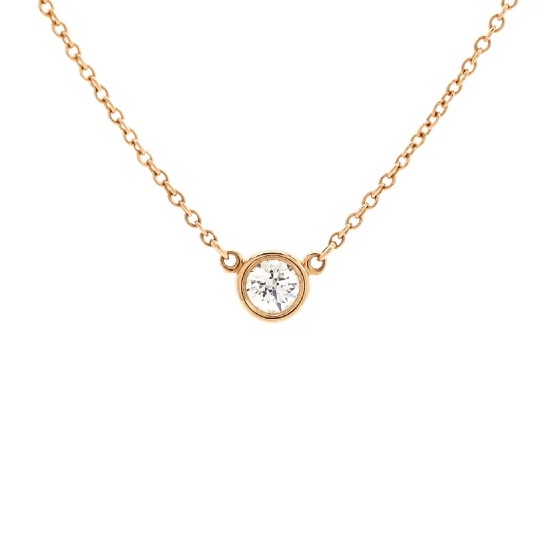 Upgrade Your Jewelry Collection For Less Elsa Peretti Diamonds By The Yard Pendant Necklace 18K Rose Gold and Diamond 0.18CT Upgrade Your Jewelry Collection For Less Elsa Peretti Diamonds By The Yard Pendant Necklace 18K Rose Gold and Diamond 0.18CT