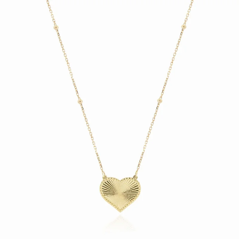 Shine Without Limits – Jewelry Sale Happening Now Fluted Gold Single Heart Necklace