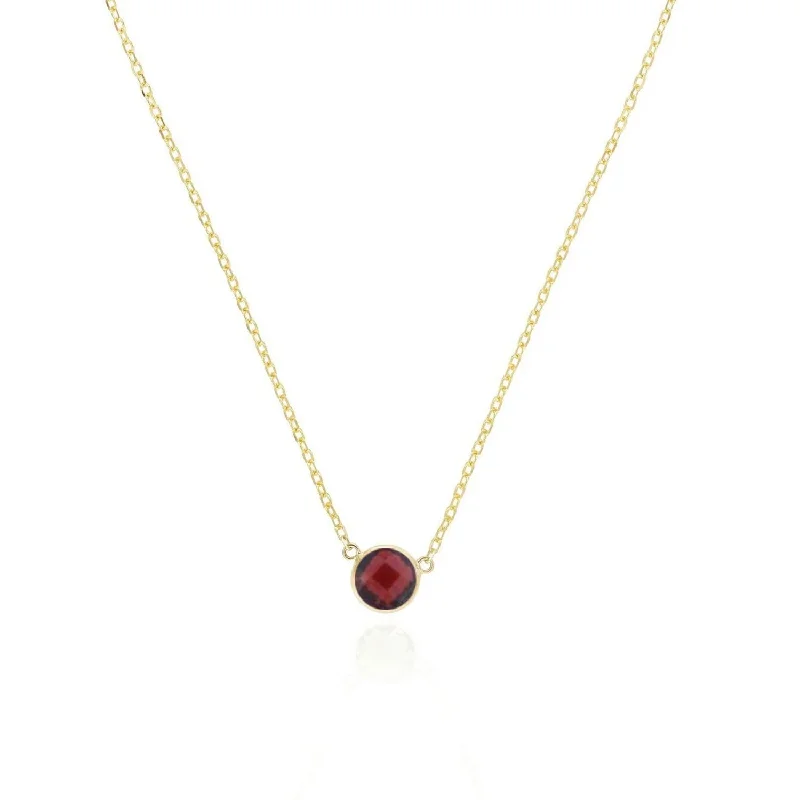 Everyday Jewelry Essentials Now On Sale Garnet Single Bezel Necklace
