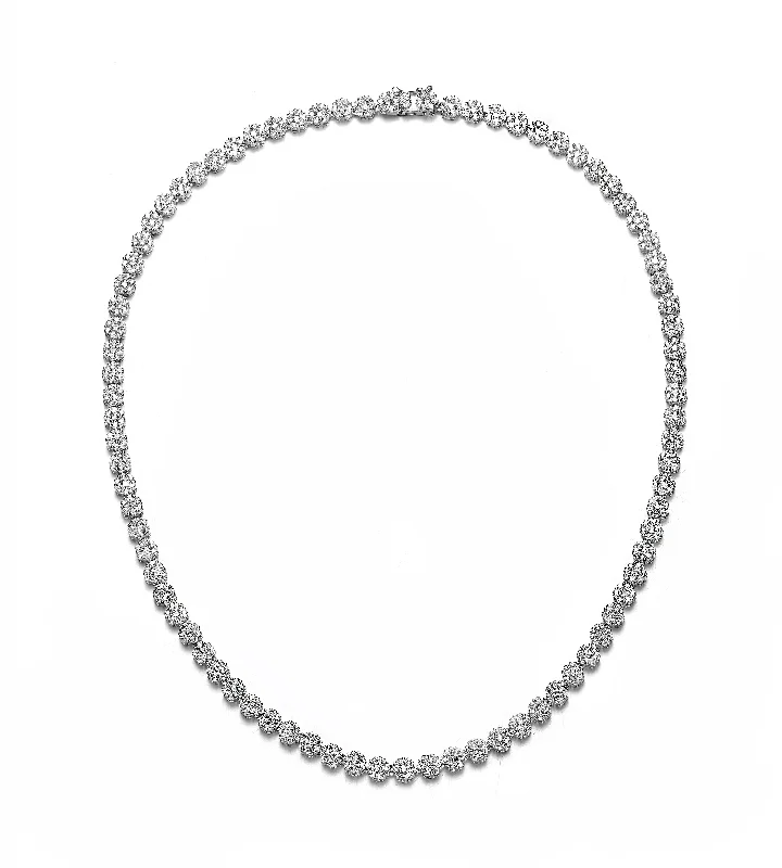 Final Call For Exquisite Jewelry At Reduced Rates GENEVIVE Sterling Silver Cubic Zirconia Flower Design Tennis Necklace Final Call For Exquisite Jewelry At Reduced Rates GENEVIVE Sterling Silver Cubic Zirconia Flower Design Tennis Necklace