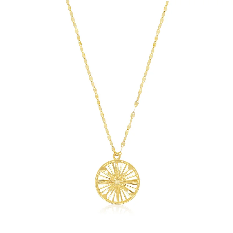 Seasonal Jewelry Deals – Elevate Your Style Gold Compass Medallion Necklace