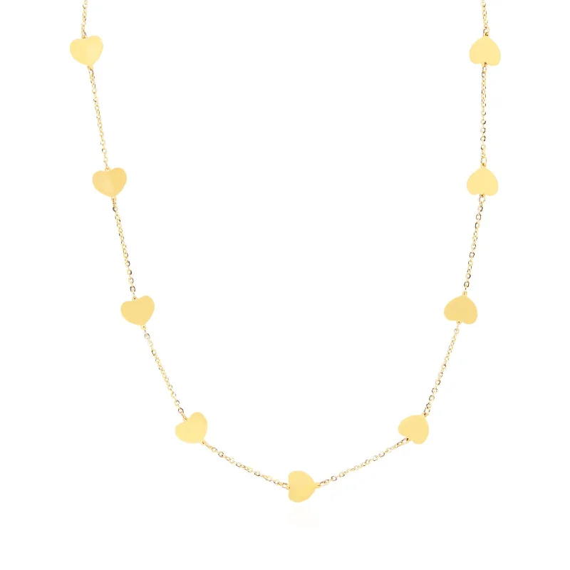 Trending Jewelry Styles Now At Limited-Time Discounts Gold Heart Station Necklace