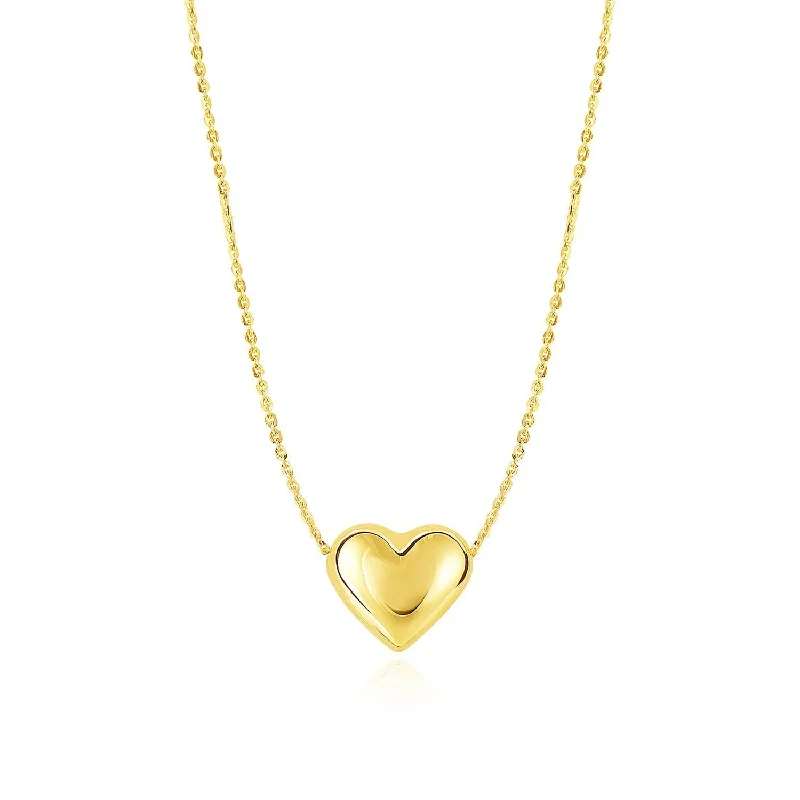 Modern Jewelry At Exclusive Discounts – Shop Today Gold Puffy Heart Necklace