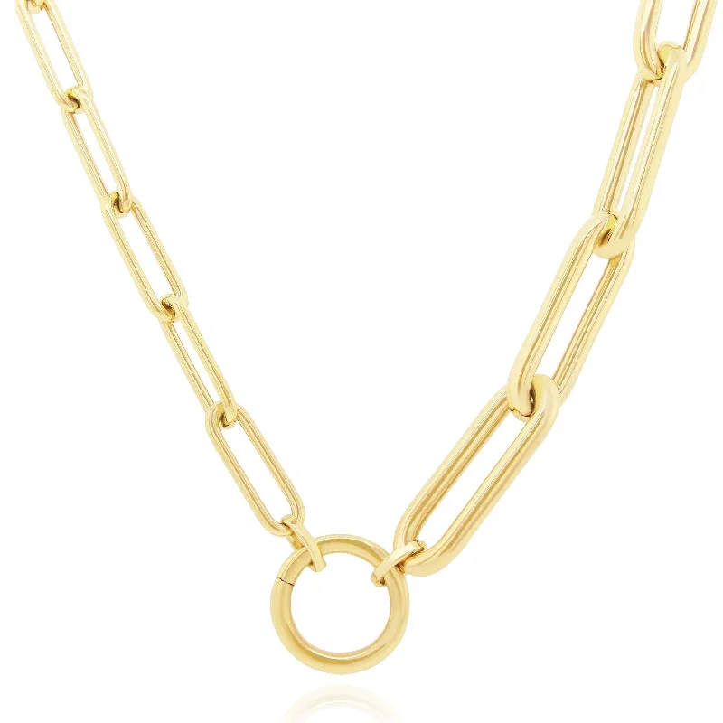The Ultimate Jewelry Sale – Shop Premium Styles Half & Half Paperclip Charm Holder Chain Necklace The Ultimate Jewelry Sale – Shop Premium Styles Half & Half Paperclip Charm Holder Chain Necklace