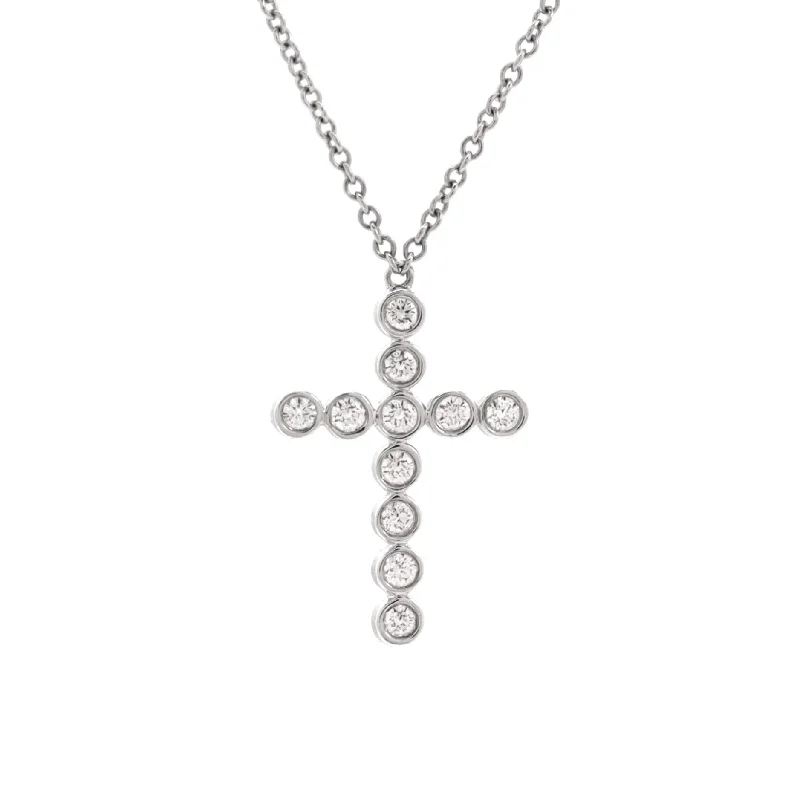 High-Quality Jewelry At A Fraction Of The Cost Jazz Bezel Set Cross Pendant Necklace Platinum with Diamonds Small High-Quality Jewelry At A Fraction Of The Cost Jazz Bezel Set Cross Pendant Necklace Platinum with Diamonds Small