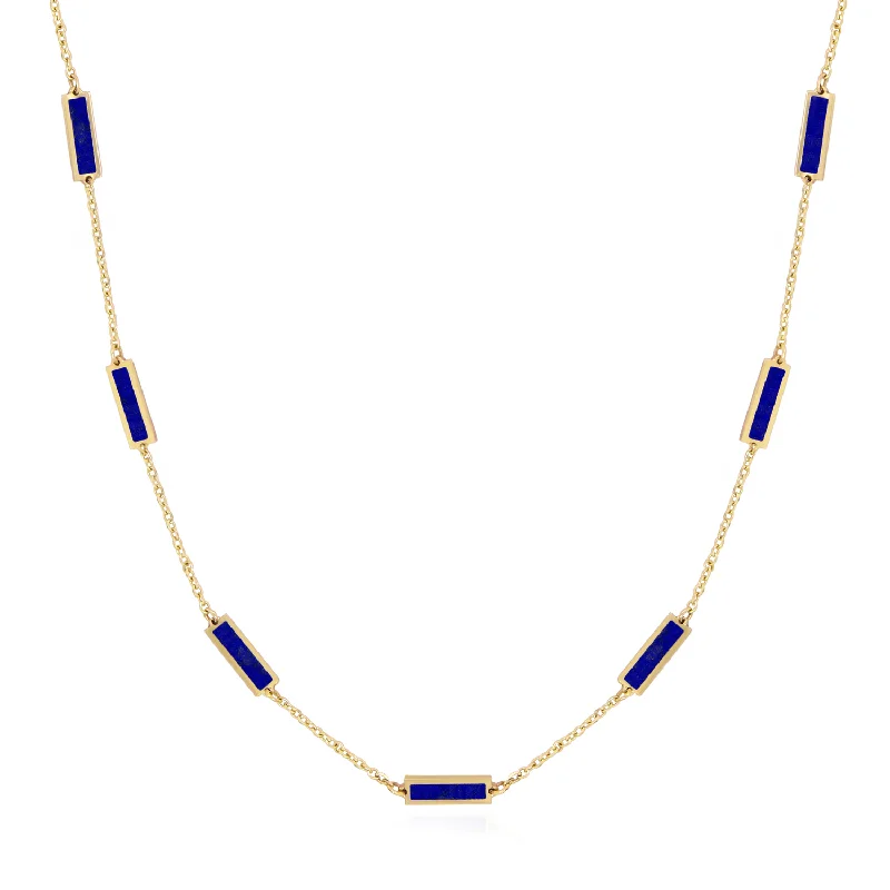 Trending Jewelry Styles Now At Limited-Time Discounts Lapis Bar Chain Necklace