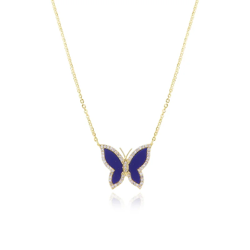 Elevate Your Jewelry Collection With Limited-Time Savings Lapis Diamond Butterfly Necklace Elevate Your Jewelry Collection With Limited-Time Savings Lapis Diamond Butterfly Necklace