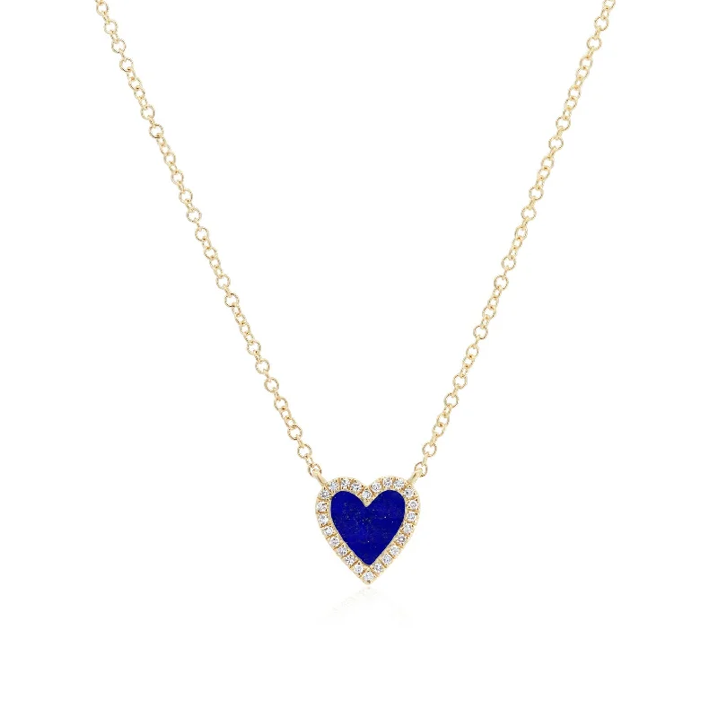 Handmade Pearl Jewelry For Timeless Elegance Lapis Diamond Halo Heart Necklace