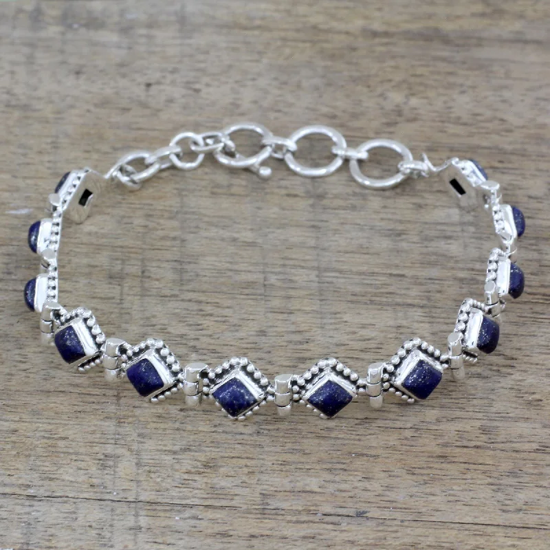 Clearance Sale On High-End Jewelry Collections Lapis Lazuli & Sterling Silver Tennis Bracelet Clearance Sale On High-End Jewelry Collections Lapis Lazuli & Sterling Silver Tennis Bracelet
