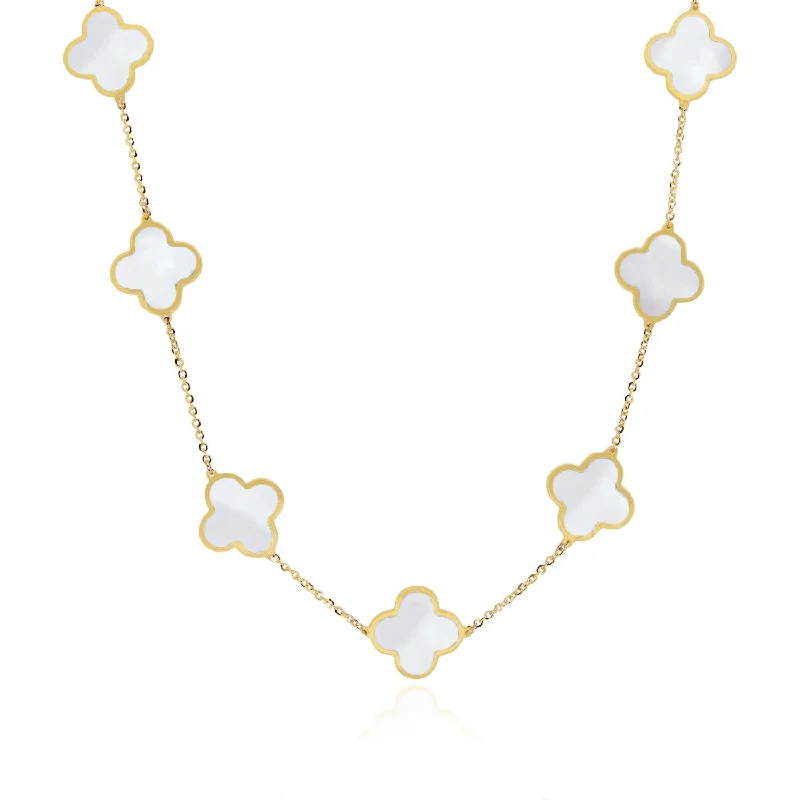 Handcrafted Jewelry Sale – Unique Designs At Low Prices Large Mother of Pearl Clover Necklace Handcrafted Jewelry Sale – Unique Designs At Low Prices Large Mother of Pearl Clover Necklace