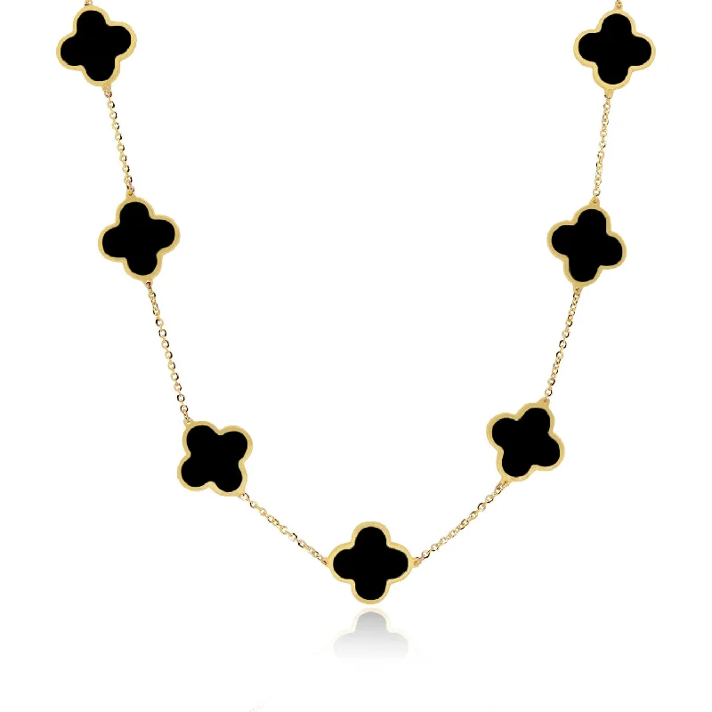 Personalized Jewelry Sale – Meaningful Gifts At Great Prices Large Onyx Clover Necklace Personalized Jewelry Sale – Meaningful Gifts At Great Prices Large Onyx Clover Necklace
