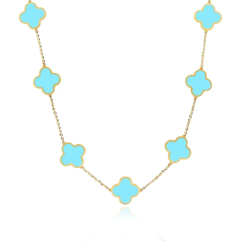 Flash Sale On Stunning Jewelry – Don't Miss Out Large Turquoise Clover Necklace