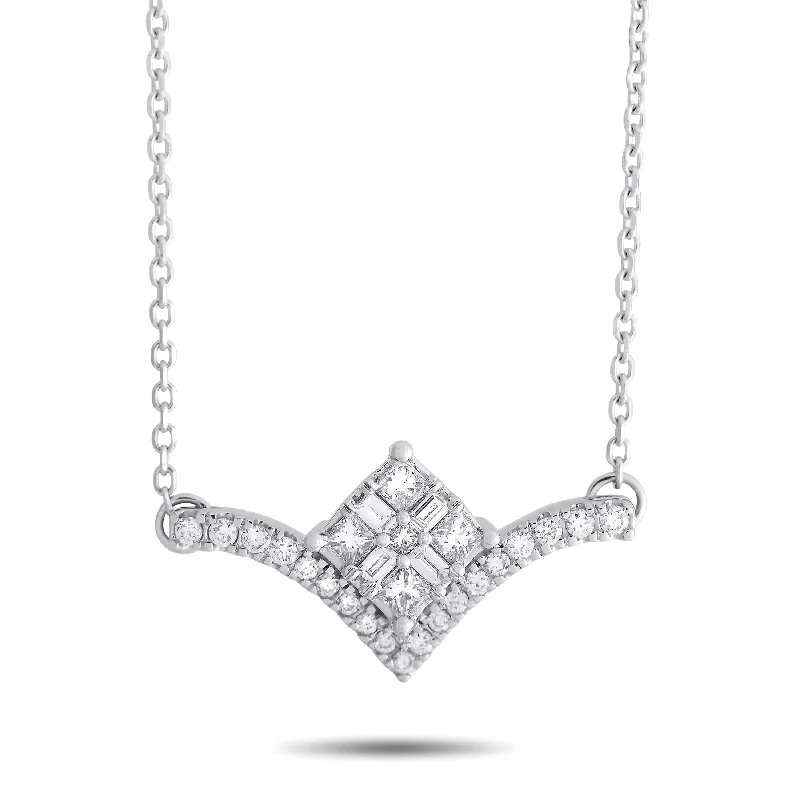 Modern Jewelry At Exclusive Discounts – Shop Today LB Exclusive 10K White Gold 0.33 ct Diamond Necklace Modern Jewelry At Exclusive Discounts – Shop Today LB Exclusive 10K White Gold 0.33 ct Diamond Necklace