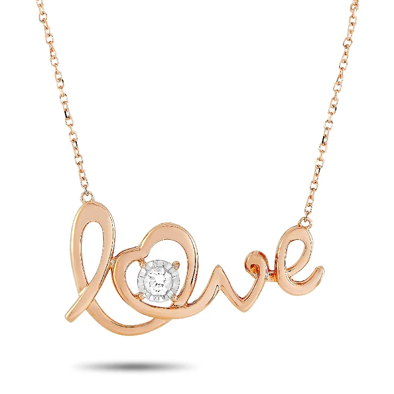 Upgrade Your Jewelry Collection For Less LB Exclusive 14K Rose Gold 0.10 ct Diamond Pendant Necklace Upgrade Your Jewelry Collection For Less LB Exclusive 14K Rose Gold 0.10 ct Diamond Pendant Necklace