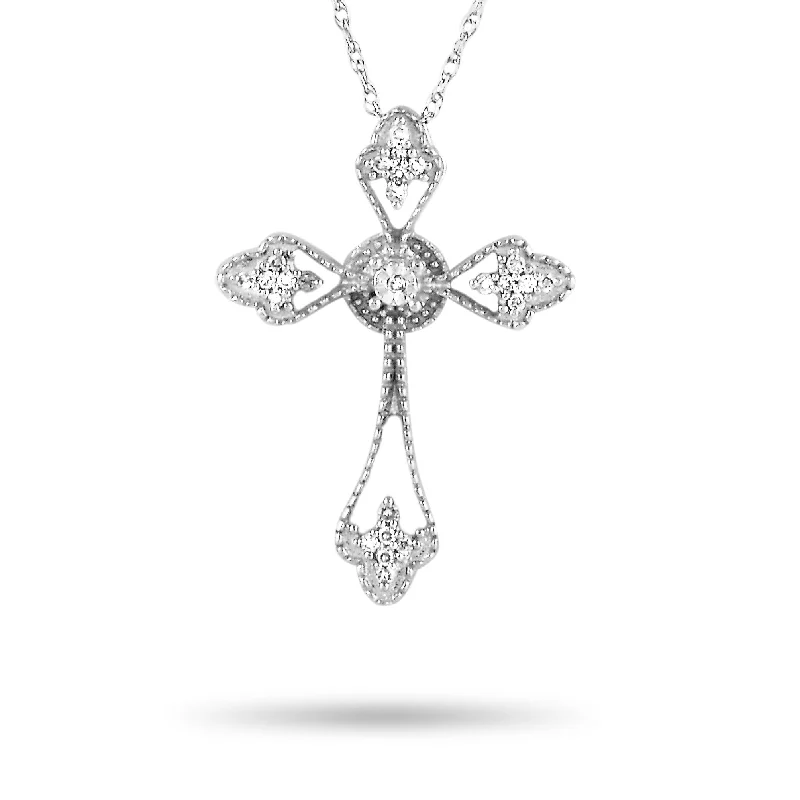 Don't Miss Out On Bestselling Jewelry At Special Prices LB Exclusive 14K White Gold 0.10 ct Diamond Small Cross Pendant Necklace Don't Miss Out On Bestselling Jewelry At Special Prices LB Exclusive 14K White Gold 0.10 ct Diamond Small Cross Pendant Necklace