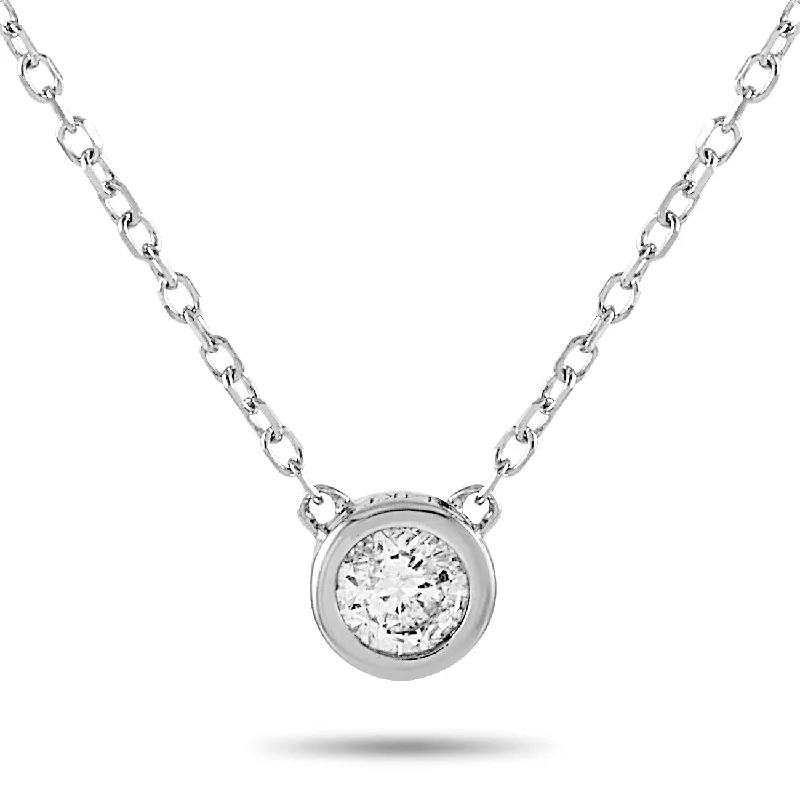 Huge Savings On Timeless Jewelry Collections LB Exclusive 14K White Gold 0.10ct Diamond Necklace Huge Savings On Timeless Jewelry Collections LB Exclusive 14K White Gold 0.10ct Diamond Necklace