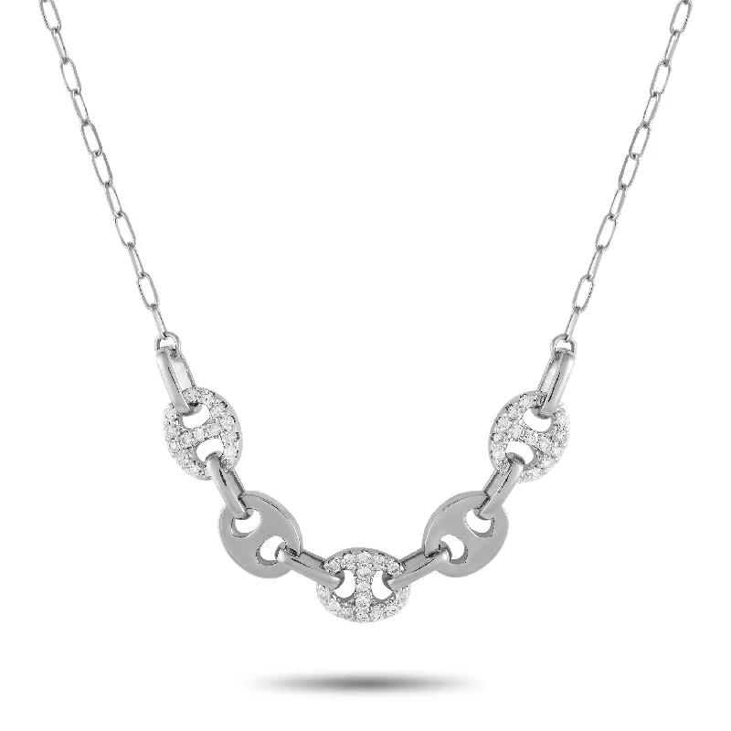 Customized Silver Jewelry For Unique Style LB Exclusive 14K White Gold 0.50ct Diamond Necklace NK01478-W Customized Silver Jewelry For Unique Style LB Exclusive 14K White Gold 0.50ct Diamond Necklace NK01478-W