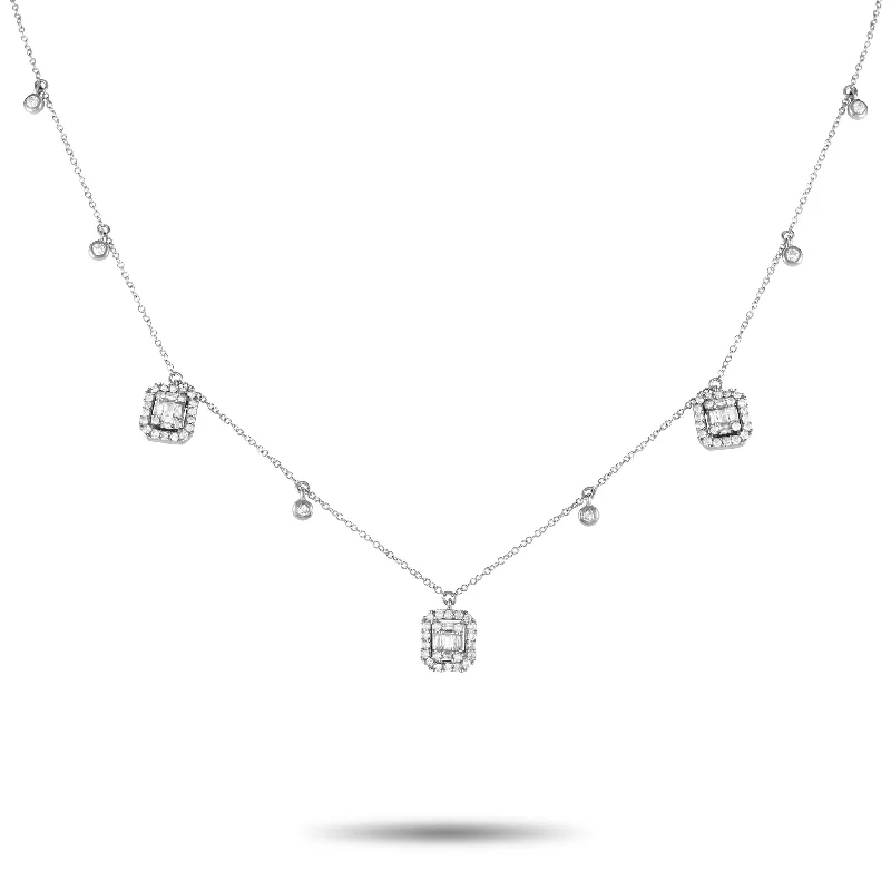 Handmade Pearl Jewelry For Timeless Elegance LB Exclusive 14K White Gold 0.70ct Diamond Necklace NK-01720-W Handmade Pearl Jewelry For Timeless Elegance LB Exclusive 14K White Gold 0.70ct Diamond Necklace NK-01720-W
