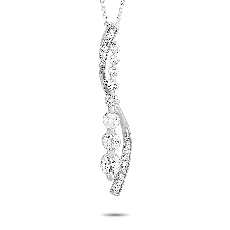 Stunning Statement Jewelry, Unbeatable Discounts LB Exclusive 14K White Gold 1.0ct Diamond Necklace Stunning Statement Jewelry, Unbeatable Discounts LB Exclusive 14K White Gold 1.0ct Diamond Necklace