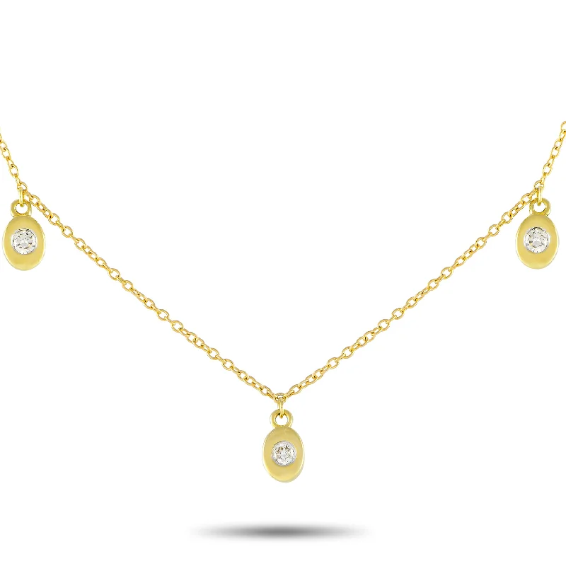 Delicate Crystal Jewelry For Sophisticated Charm LB Exclusive 14K Yellow Gold 0.06ct Diamond Necklace NK01636- Y Delicate Crystal Jewelry For Sophisticated Charm LB Exclusive 14K Yellow Gold 0.06ct Diamond Necklace NK01636- Y
