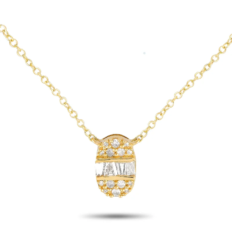 Modern Statement Jewelry For Bold Styling LB Exclusive 14K Yellow Gold 0.13ct Diamond Necklace PN15563 Modern Statement Jewelry For Bold Styling LB Exclusive 14K Yellow Gold 0.13ct Diamond Necklace PN15563
